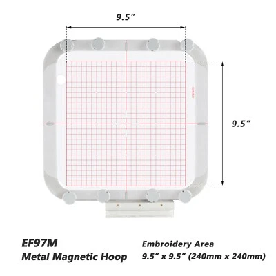 EF97M/9.5x9.5inch Magnetic Hoop for Brother Embroidery Machine - Image 1 of 4