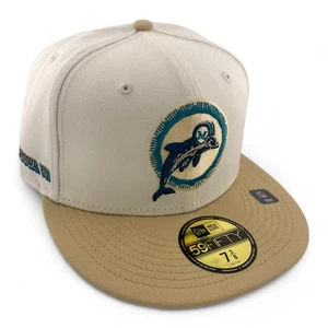 New Era Miami Dolphins NFL City Icon Ivory/Tan Super Bowl 59Fifty Fitted Hat Cap - Picture 1 of 7
