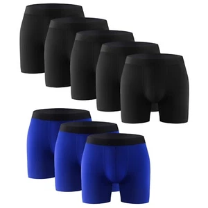 8PK Performance Mens Boxer Briefs Polyester Underwear Size Small M Large XL XXL - Picture 1 of 12