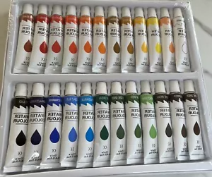 Watercolour Paint Set Tubes Pack of 24x12mLHigh Quality, Non Toxic 24 Colours - Picture 1 of 7