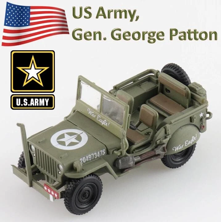Hobby Master 1/72 HG4215 Willys Jeep US Army, Gen. George Patton, 1945 - Immagine 1 di 4