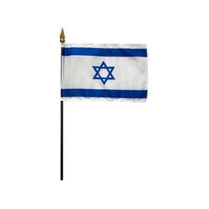 Mini bandera portátil Israel 12"x18" con palo de madera - Paquete de 3 - Desfile - Imagen 1 de 1