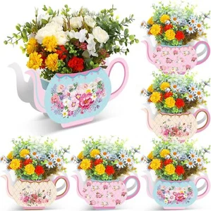 6 Pcs Tea Party Decorations Princess Party Flower Boxes Centerpiece Floral Teapo - Picture 1 of 6