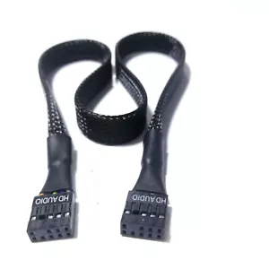Mainboard Host Case 9pin AC97 HD Audio Female extension Cable Sleeve Net 22AWG - Picture 1 of 3
