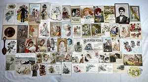 58PC Antique Vintage Victorian Trading Card Advertising Ephemera Scrapbook LOT - Picture 1 of 22