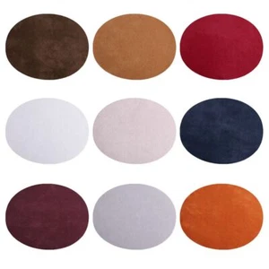 Oval Elbow Patches Suede Appliques Cloth Suede Fabric Patch  Jeans - Picture 1 of 27