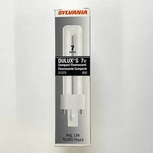 Sylvania 21275 7W 5000K Single Tube 2 Pin G23 Base CFL Light Bulb CF7DS/850/ECO - Picture 1 of 4