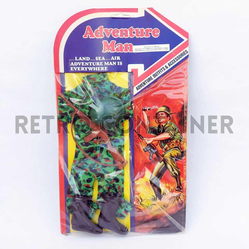 Vintage GI JOE ACTION MAN VAM - Adventure Man KO Outfits & Accessories MOC NEW - Immagine 1 di 1