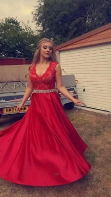 Red Prom Dress Size 8/10 - Image 1 of 4
