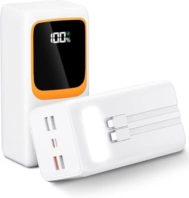 Power Bank 50000 mAh con cavo incorporato portatile con torcia LED e 7 uscite e  - Immagine 1 di 4