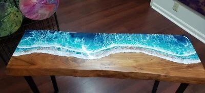 36" x 12" Epoxy Resin River Console Table Top Handmade Art Home Interior Decor - Image 1 of 4