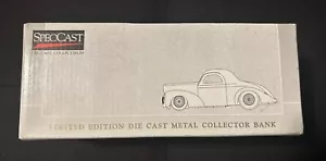 SpecCast 1941 Willys Coupe Street Rod Red Die Cast Metal Bank NIB Budweiser - Picture 1 of 16