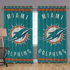 Miami Dolphins Blackout Window Curtain 2 Panels Thermal Window Drapes Decor Gift