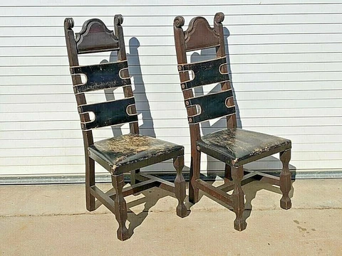 (2) Spanish Renaissance Colonial Frailera / Monk - Chairs set of two Cover