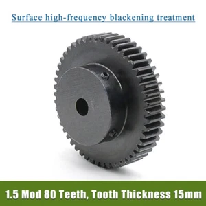 1.5 Mod 80 Teeth Spur Gears Transmission Gear With Step 45# Steel Blackening - Picture 1 of 6