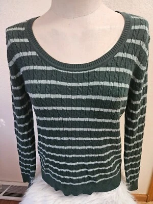 SIZE L LAURA SCOTT Multi Green Long Sleeve Sweater INVPV2014 - Image 1 of 2