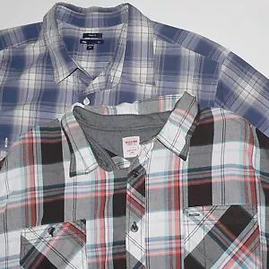 LOT OF 2 MEN'S 2XL / XXL SHIRTS ~ VG ~ PLAID, LONG & SHORT SLEEVE, GAP & MOSSIMO - Picture 1 of 20
