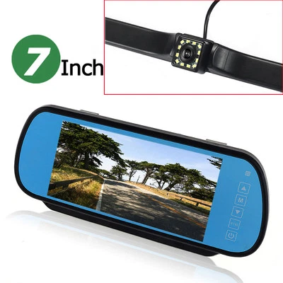 7" LCD Car Rear View Mirror Monitor Auto Parking Reverse Backup Camera Kits - Image 1 of 4