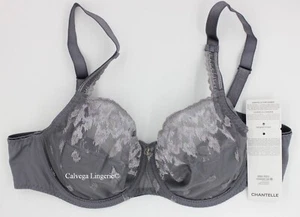 Nuevo con etiquetas Sujetador Chantelle C13M10 "Bold Curves" Copa Suave Figura Completa Malla/Encaje, Gris - Imagen 1 de 7