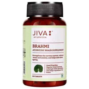 JIVA Brahmi Tablets (120tab) Ayurvedic Brain Supplement Reduces Stress, Anxiety - Picture 1 of 5