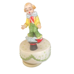 Send In The Clowns Music Box 8" Tall Clown Magician Doves Top Hat Vintage - Picture 1 of 7