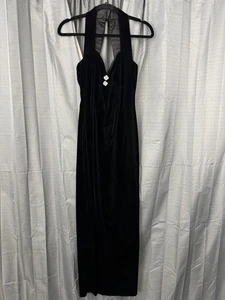 Maxi Vestido De Colección Gunne Sax Jessica McClintock Terciopelo Abertura Para Mujer 5/6 Negro Bruja - Imagen 1 de 11
