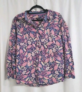 Talbots Petites 1X Top Abotonado Paisley Artístico Colorido Boho - Imagen 1 de 7