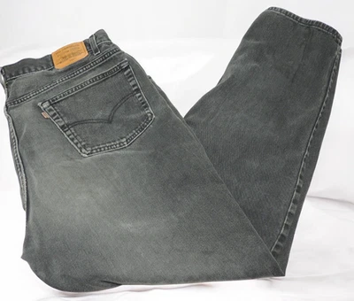 Vintage Levis 545 Gold Tab Mens 41x33 Loose Distressed Black Jeans Made In USA - Image 1 of 4