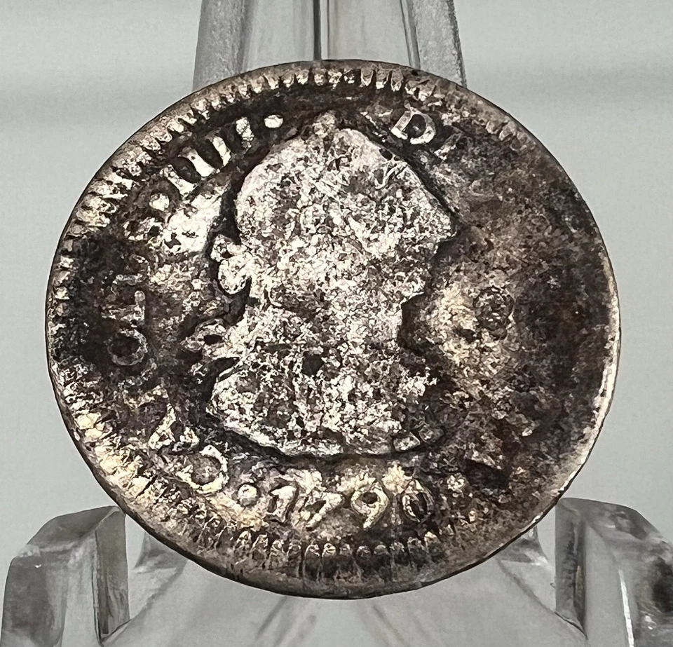 Mexico 1790 Mo FM Silver 1/2 Real US Carlos IIII With III Bust Colonial Rare - Image 1 of 2