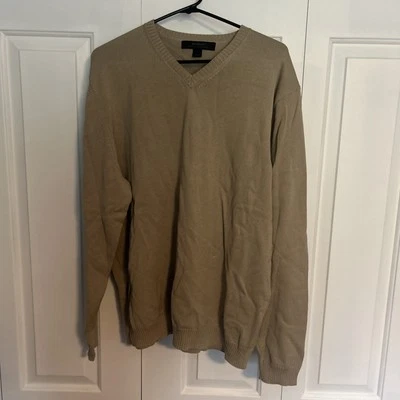 Suéter Express Cuello en V Algodón Peinado Tejido Pullover Informal Naranja Para Hombres XL Foto 1 de 2