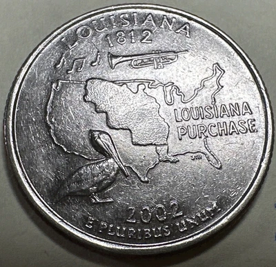 2002 P Louisiana 50 States Quarter • 25C 7776N - Image 1 of 3