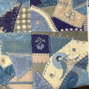 Daisy Kingdom Allover Crazy Patch 1205 Blue Cotton Quilting Fabric 1.5 Yards - Picture 1 of 11