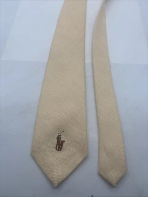 Rare Vintage 1970s Polo by Ralph Lauren Tie Beige Irish Linen Beige 54” - Image 1 of 4