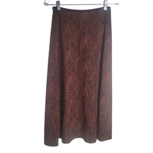 Ralph Lauren LRL gonna midi misto lana donna 6 petite paisley scuro accademia - Foto 1 di 9