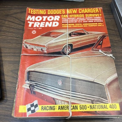 Lot of 13 MOTOR TREND Automotive Magazine 1966  Full Year January - December - Image 1 of 4