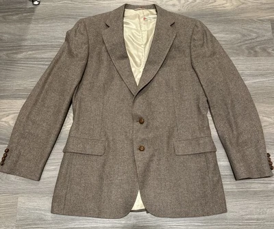 Chaps by Ralph Lauren Wool Blazer Men 46 L Brown Tweed Sport Jacket USA Made NEW - Image 1 of 4