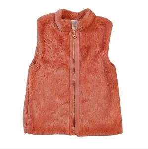 Little Lass Kunstfellweste Mädchen Größe 5 koralle Stehkragen durchgehender Frontreißverschluss Jacke - Bild 1 von 8