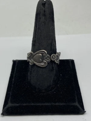 Avon Sterling Silver Heart Bypass Size 12 Spoon Ring 4.6g - Image 1 of 4