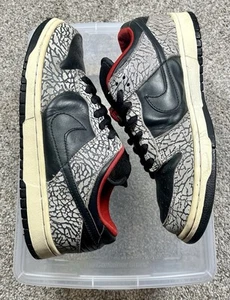 Nike SB Dunk Low Pro X Supreme Black Cement 304292 131 Size 9.5 US 2002 READ - Picture 1 of 10