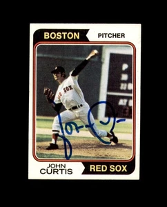 Autógrafo firmado por John Curtis 1974 Topps Medias Rojas de Boston - Imagen 1 de 2