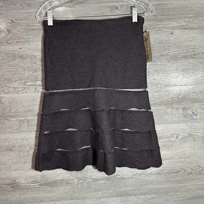 RInascimento Италии уникальный абстрактный мини вечеринки юбка коричневый сетки и шерсти новый размер 28 - Изображение 1 из 4