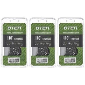 Chainsaw Chain 10 Inch .050 3/8 LP 40DL for Greenworks 2 Saw pole 3-Pack - Picture 1 of 4