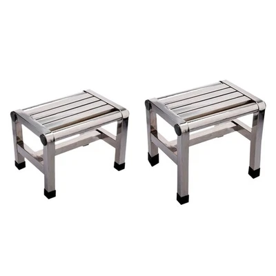 Shower Stool Portable Non Slip Metal Step Stool for Bedside Kitchen Seniors - Image 1 of 2