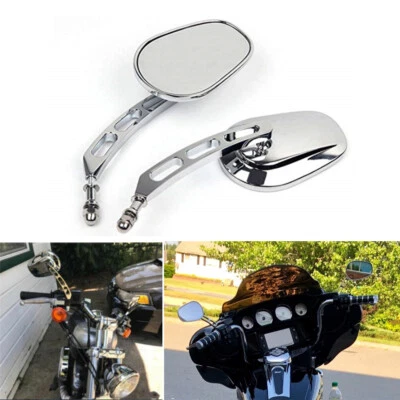 GRANDES espejos retrovisores cromados para motocicleta personalizados para Harley Davidson Softail V-Rod Foto 1 de 4