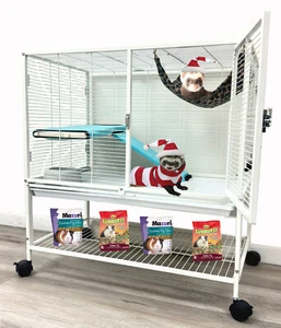 31"x18"x34" XLARGE 2-Level Ferret Chinchilla Rabbit Mouse Rat Hammock Wheel Cage - Picture 1 of 10