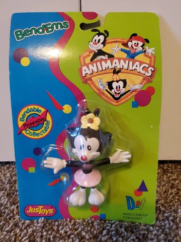 Vintage 1994 Animaniacs Dot Bend-Ems Figure New In Package Cover