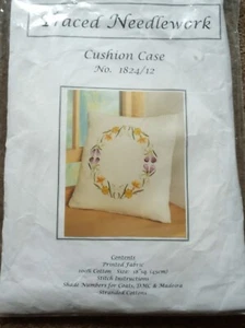 Traced Needlework Crocus Cushion Case Kit - Picture 1 of 3