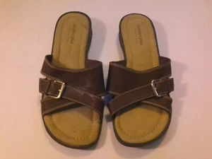COMFORT PLUS by Predictions Slide on Brown Strappy Casual Sandals Womens SZ 7.5 - Picture 1 of 6