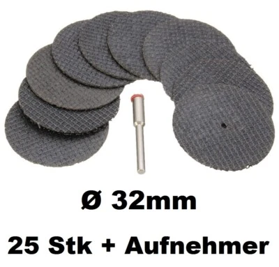 25x Ø32mm Schruppscheiben + Dorn Trennscheiben Dremel Proxxon MINI FLEXSCHEIBEN