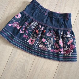 Mezzo Piano Denim Skirt 120cm Berrie Kids Girls Love Pink Retro Japan - Picture 1 of 10